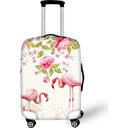 HaoYun Leather Luggage Cover Flamingos Prints Pattern Travel Accessories Only Cover Cartoon Animal Designer Suitcase Cover