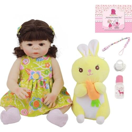 Newest Fashion Baby Cute Doll Toy Full Silicone Body 18'' Fantasy Bebe Reborn Realista Wholesale Kids Childrens Day Gifts 48 CM