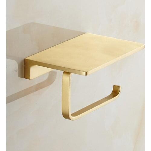 Brass Toilet paper holder Tissue holder Gold WC Paper Roll Rack Kitchen Roll Holder Bathroom Hardware