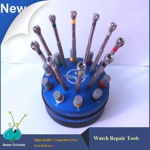 10pcs/set High Quality 316# Steel Watch Screwdrivers set,Watchmaker watch repair screwdriver with Rotating Base,Watch Tools