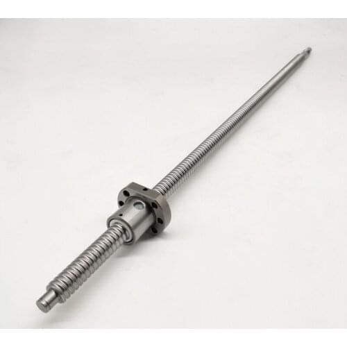 SFU1604 650mm Ball Screw Set : 1 pc ball screw RM1604 650mm+1pc SFU1604 ball nut cnc part standard end machined for BK/BF12