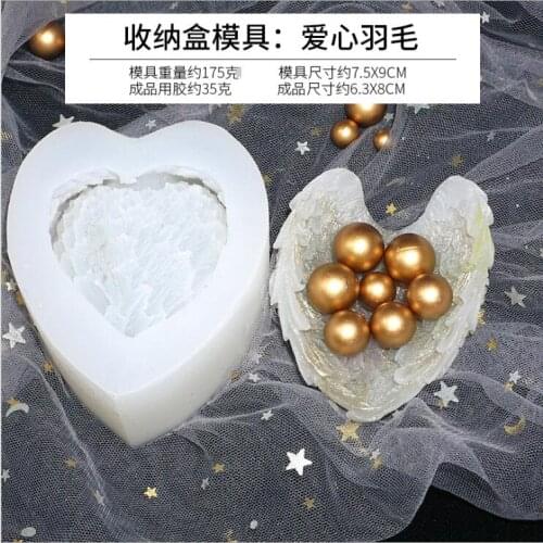New Transparent Silicone Mould Resin Decorative Craft DIY Love Feather Storage box Mold epoxy resin molds for jewelry
