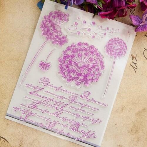 Dandelion Clear Stamps Transparent Silicone Seals Roller Stamp DIY Scrapbooking Photo Album/Card Making Craft Supplies