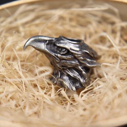 Animal Brass Eagle Head Knife Bead Pendant Outdoor EDC Tool Umbrella Rope Bead Lanyard Hanging DIY Paracord Bracelet Accessories