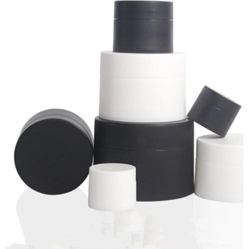 12 x 3g 5g 10g 15g 30g 50g 80g Portable Frost white Black Cream pot cosmetic container plastic bottle makeup Facial Cream jars
