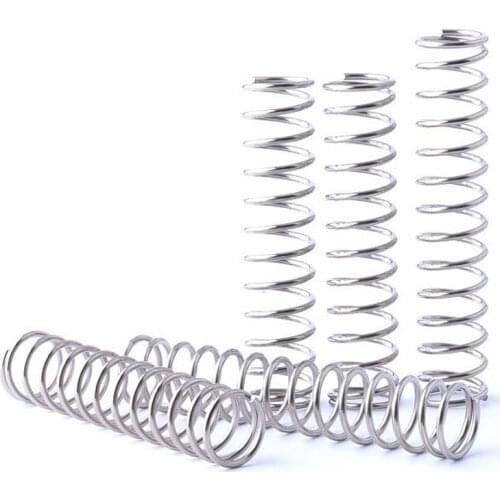 5pcs Wire Diameter 0.8mm Galvanized Spring Compression Out Diameter 7mm 8mm Pressure Springs Length 10/20/30/40/50/60/70-100mm