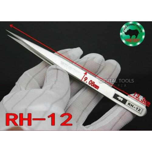 RH-12 Tweezers For Repairing Watch or Mobile etc. Japanese RHINO Brand Anti-acid High-precision Super Hard and Sharp