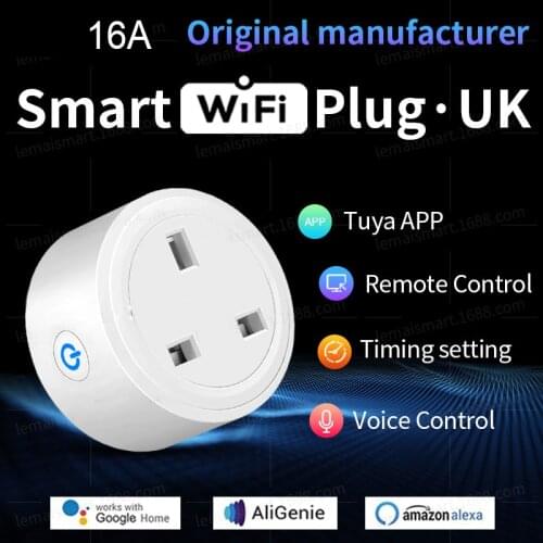 UK/ Japan/ India Tuya WiFi Plug Smart Home Adapter Wireless Remote Voice Control Power Monitor Timer Socket for Google 10/16A