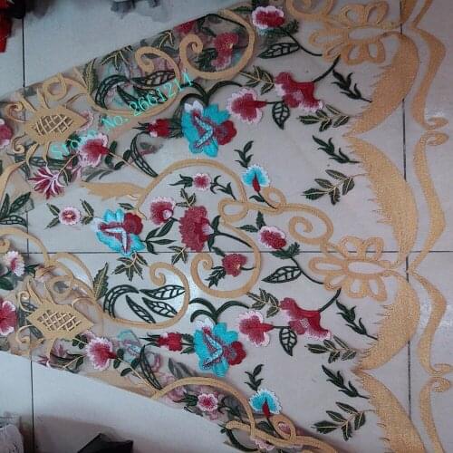 High quality BZL-10521 fashion african tulle lace fabric with flowers new arrival for party dress beautiful flowers