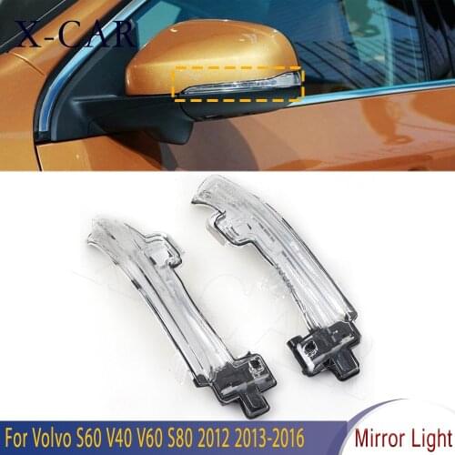 X-CAR LED Rearview Mirror Light Reversing Mirror Turn Indicator For Volvo S60 V40 V60 S80 S80L 31402415 31371518 31299384
