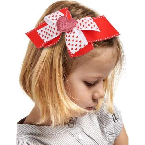 2020 New Lovely Heart Hair Accessories For Girls Hair Clips Christmas Ribbon Barrettes Hair Ornament Headband Baby Kids Hairpins