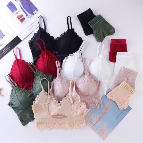 Womens Underwear Set Sexy Lace Lingerie Set Female Transparent Bra Bralette Brief For Woman Sexy Intimates Bra And Panties Set