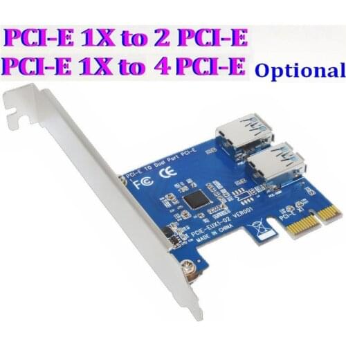 10set/lot PCI E 1 to 4 2 PCI-E PCI Express 1X Switch Multiplier HUB Riser Card Internal USB 3.0 PCIE 1 to 2 Port 4 Port Optional