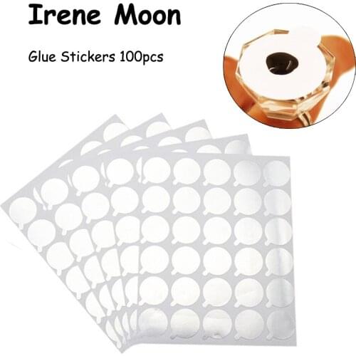 100pcs Eyelashes Glue Stickers Glue Pallet On Glue Holder Stand Disposable White Self-Adhesive Pads Eyelash Extension Supplies