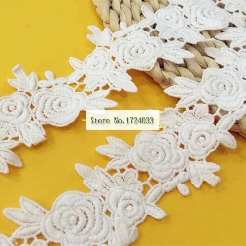 3yards/lot White 100% Cotton rose Lace Hometexile Cloth Wrap Knitting Embellishments DIY Patchwork Crafts Lace Trims SC472