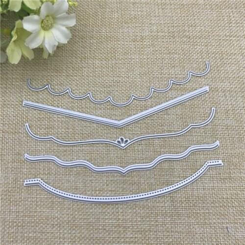 5pcs/Set Decorative Cards Edges Lace Metal Cutting Dies Stencils For Card Making Decorative Embossing Suit Paper Cards Stamp DIY