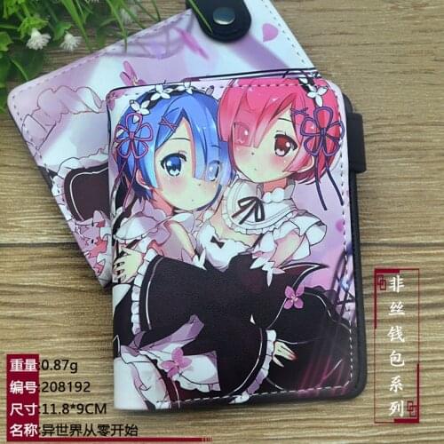 Anime Re:Life In A Different World From Zero Wallet Ram and Rem Coin Purse