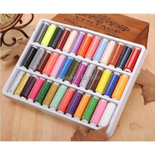 Free shipping 39pcs/set Polyester sewing thread mix clours For Hand Machine