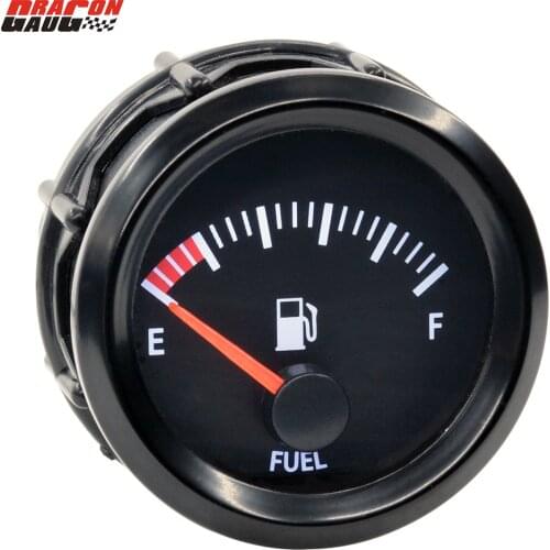 Dragon 52mm Auto Car Stepper Motor Fuel Level Gauge With Sensor White LED Ligh Automotive Clocks Meter