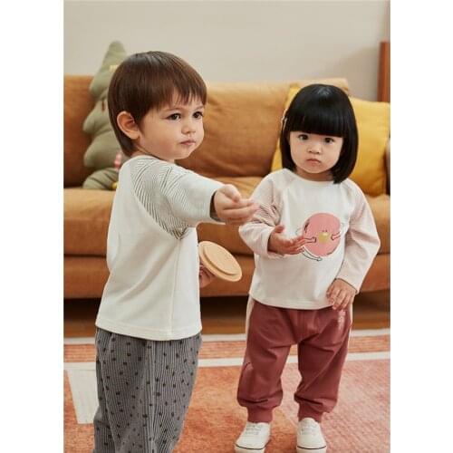 Kids Clothing Spring Autumn New Baby Girls Cotton T-shirts Striped Color Matching Fashion Tops for Girl Toddler Casual T Shirt