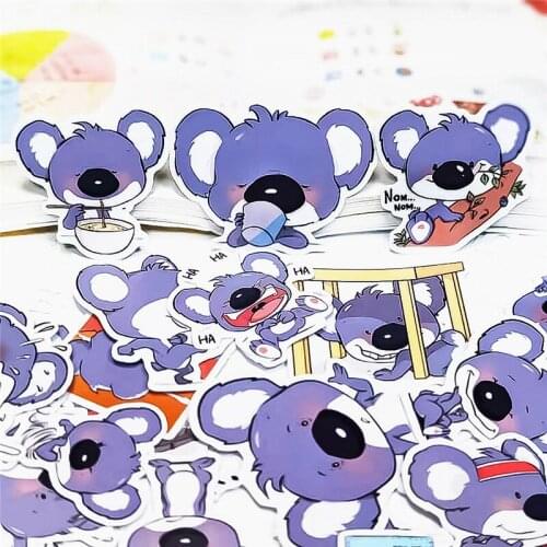 40pcs cute animal koala fodder stickers package hand books cartoon diary creative diy tiny translucent DIY craft photo albums
