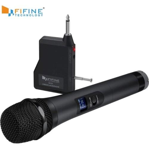 FIFINE UHF 20 Channels Handheld Dynamic Microphone Wireless mic System for Karaoke & House Parties Over the Mixer,PA System etc