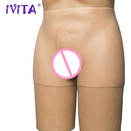 IVITA 740g Realistic Silicone Artificial Vagina Transgender And Crossdresser Insertable Fake Vagina Panties with Sexy Shemale