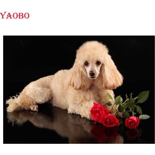 3d Picture DIY Rhinestone Embroidery Diamond Painting Poodle Small pets 5D Cross Stitch mosaic painting home Room Decoration