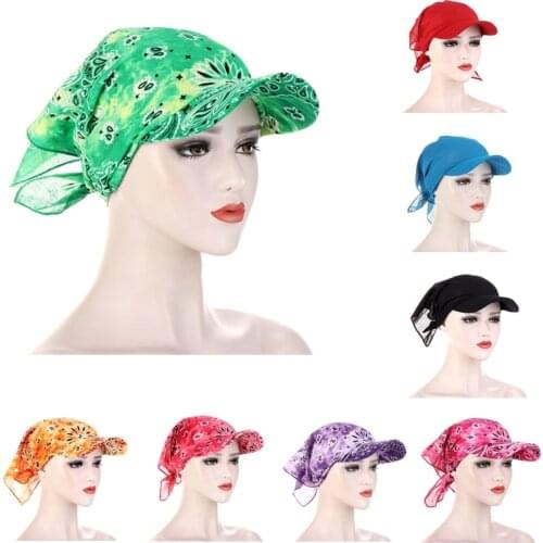 Candy Cotton Colors Sun Cap Bandana Hedging Caps Sports Printed Women Men Hats With Brim Hooded Scarf Western Style Headpiece