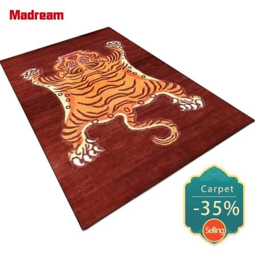 Red Blue Carpet Cartoon Tiger Pattern Living Room Decor Rug Modern Design Childrens Room Area Carpets Soft Non-Slip Floor Mat
