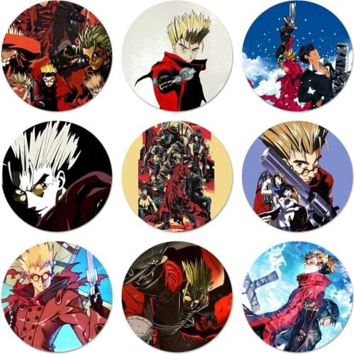 Cool Trigun Anime manga Icons Pins Badge Decoration Brooches Metal Badges For Clothes Backpack Decoration 58mm