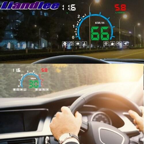 Liandlee HUD For BMW X3 E83 F25 G01 2003~2018 Onwork Digital Speedometer OBD2 Head Up Display Big Monitor Racing HUD
