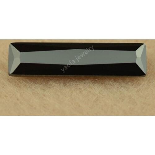 Hot Sale 3x7mm~5X20mm 5A Grade Black Color Loose CZ Stone Elongated Baguette Shape Princess Cut Gems Synthetic Cubic Zirconia