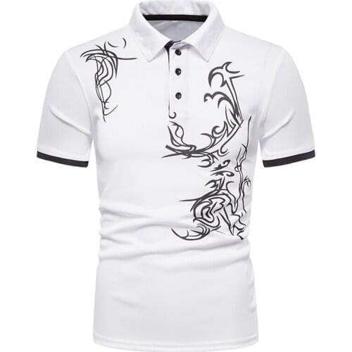 Mens Short Sleeve Polo Shirt Printed Polo Shirt Casual Polo Shirt