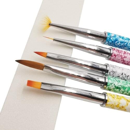 5Pcs/set Metallic Color Nail Brush set Painting Suitable for Professional Salon or Home Use Art Nail Pen