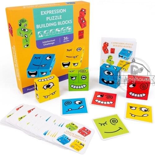 Montessori Educational Wooden Toys for Kids 3D Wooden Puzzles Memory Match Game Toys Early Educational Toys for Children Kids