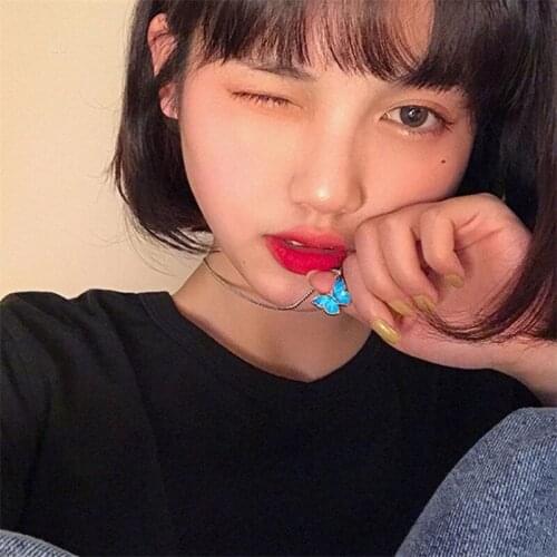 New Blue Enamel Butterfly Necklaces Fashion Jewelry Gifts Charms Silver-color Metal Chain Dropshipping Necklace For Women Gifts