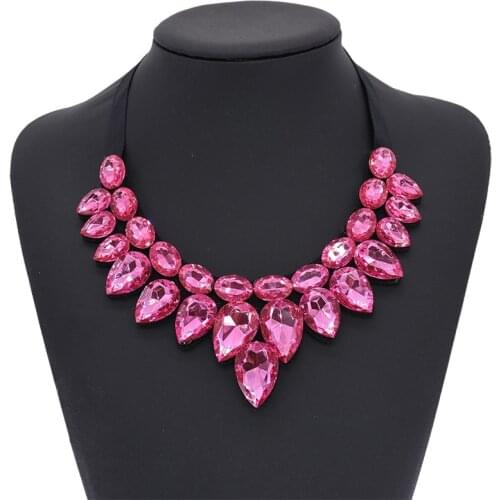 PPG&PGG Fashion Jewelry Layers water drop glass crystal Collars vintage necklace for party wedding