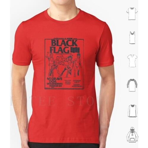 Black Flag-Concert Poster T Shirt Cotton Men DIY Print Black Flag Punk Hardcore Punk Skate Punk Bad Brains Thrash Metal Henry