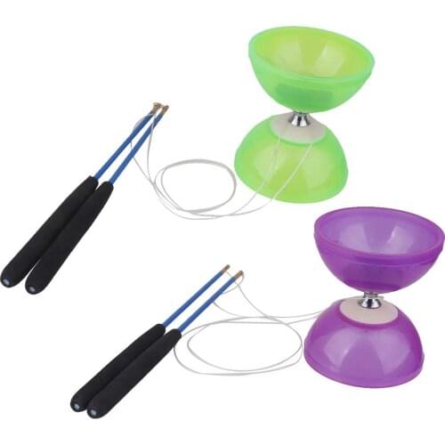 2 Set Professional Diabolo with 5 Bearings Chinese Classic Yoyo Juggling Toy Sport Hobbies Fun Game Toys for Children Kids Adult