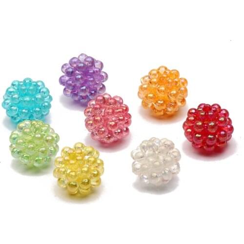 50pcs/lot 10mm Mixed Colorful AB Acrylic Beads Round Bayberry Spacer Beads For Jewelry Making Handmade Diy Bracelet Necklace