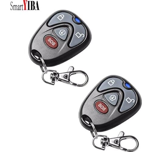 SmartYIBA 2pcs/lot 433MHz Plastic Wireless G90B plus Remote Control Arm/disarm Keychain with 12V27A Battery