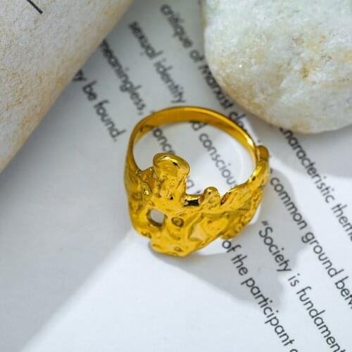 Vintage Creative Irregular Textured Ring Women Fashion Punk Concave And Convex Opening Adjustable Ring Party Jewelry Accessories