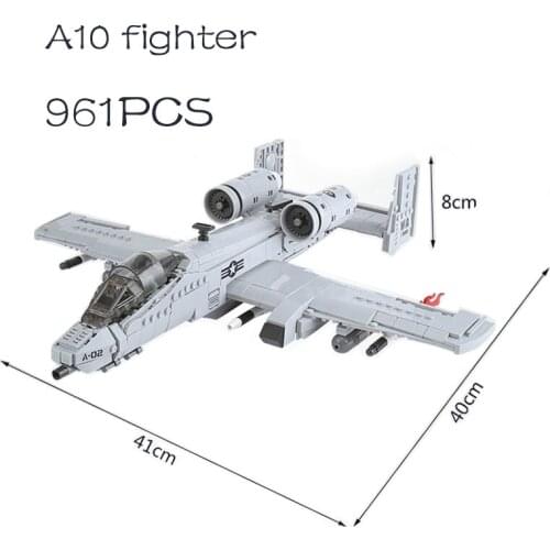 High-Tech MOC Military Series 06022 A10 Fighter Small Particles Puzzle Assembling Toy Building Blocks Boy Childrens Day Gift