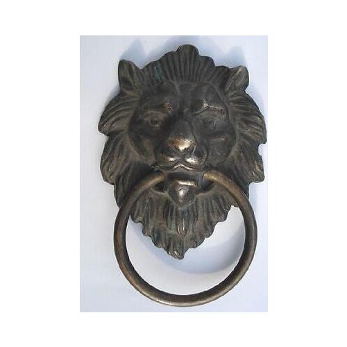 YM 305 Chinese BRASS Fierce Lion Head Door Knocker 4.4" Height Garden Decoration 100% real Brass