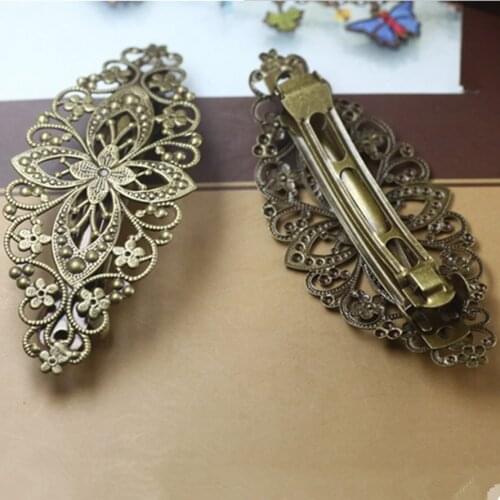 Woman French barrettes 12 cm hair barrette Bronze hair Clips Vintage Hairpins Tiara Accessories for hair