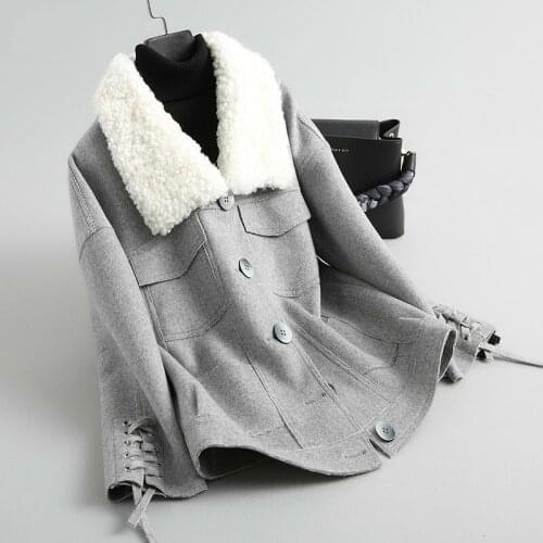 100% Wool Coat Women Spring Autumn Korean Elegant Female Jacket Casual Coats and Jackets Abrigo Mujer 2020 KQN38021-1 KJ2326