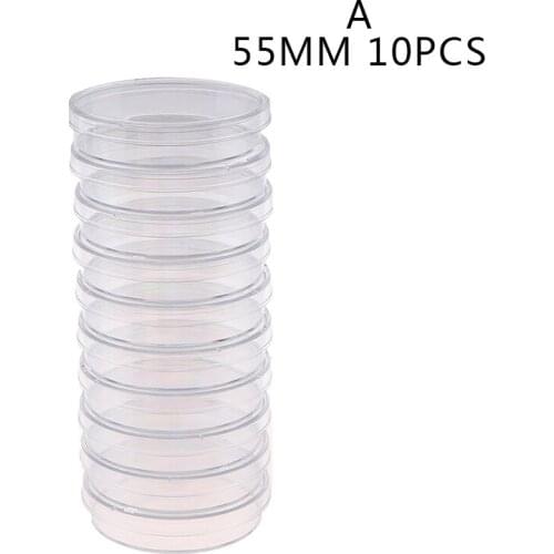 10Pcs 55mm Polystyrene Sterile Petri Dishes Bacteria Culture Dish for Laboratory Medical Biological Scientific Lab Supplies
