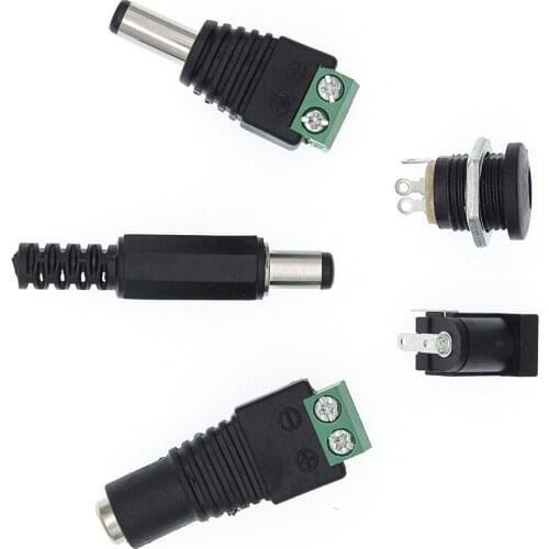10Pcs DC-005/DC-022 DC Power Jack Socket Plug Male/Female Connector DC005 5.5*2.1mm 2.1