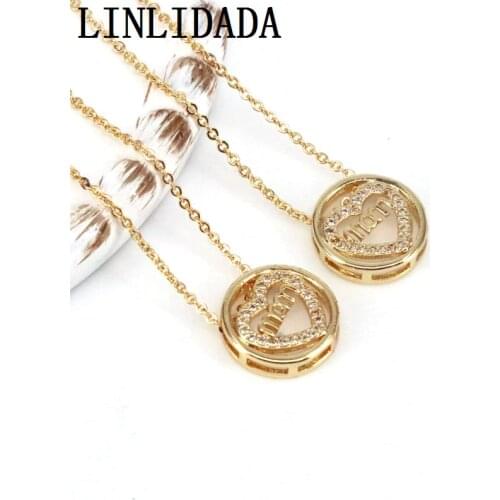 10Pcs Fashion Mothers Day Gift MaMa Letter Smiling Pendant Chain Necklaces Round Jewelry for Women Mom